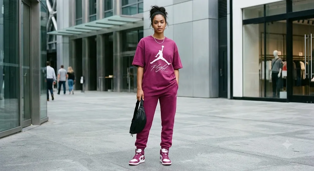 Air Jordan Oversized Tee – Berry Magenta