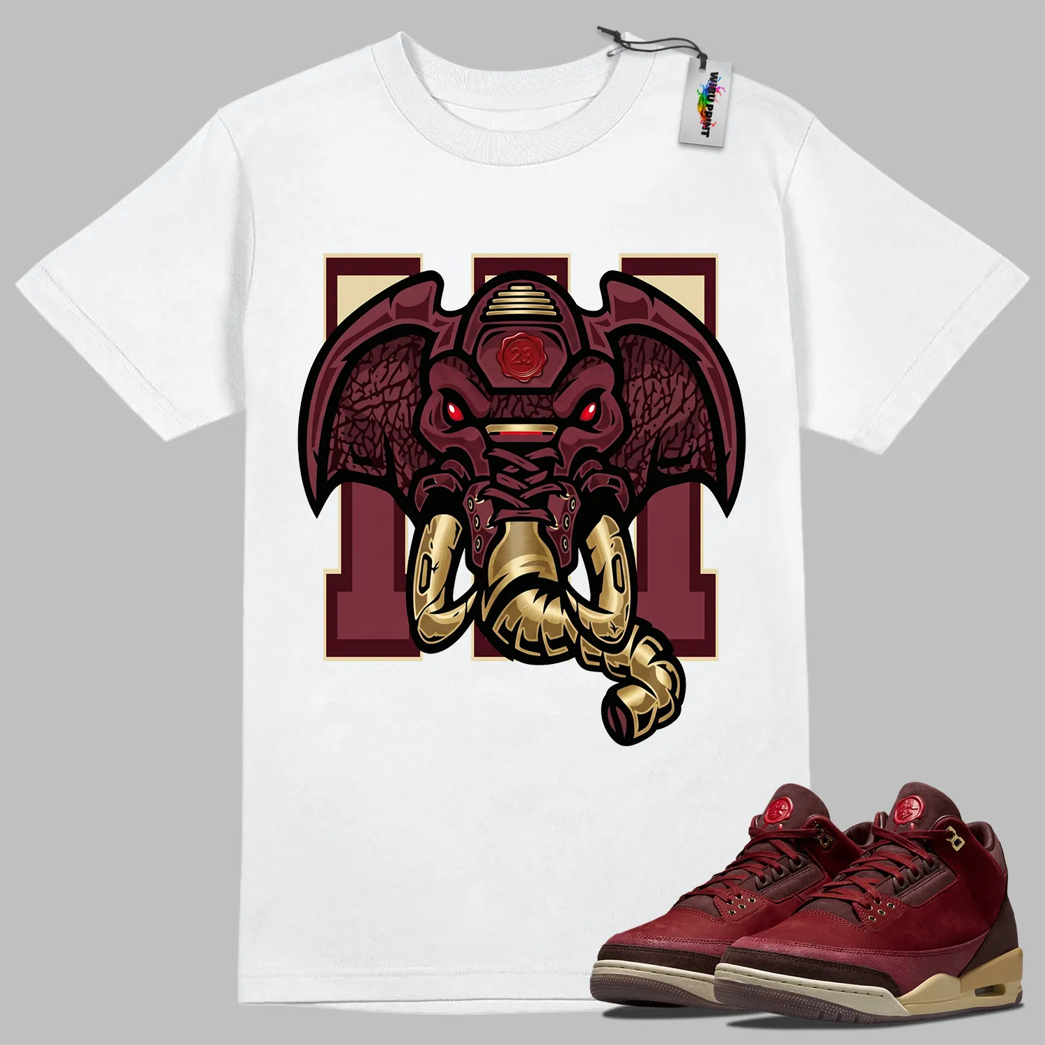 Cyber Elephant Tee to Match Jordan 3 Bin 23