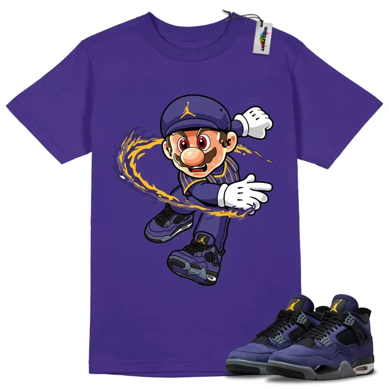 Fire Kicks Tee to Match Jordan 4 Lakers