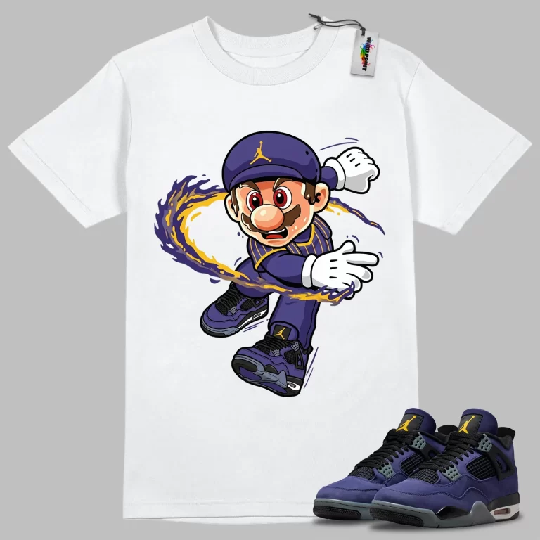 Fire Kicks Tee to Match Jordan 4 Lakers