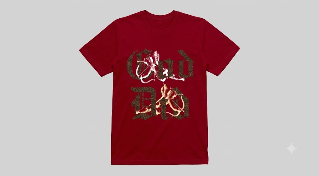 God Did Cherub Burgundy Jordan Shirts Red
