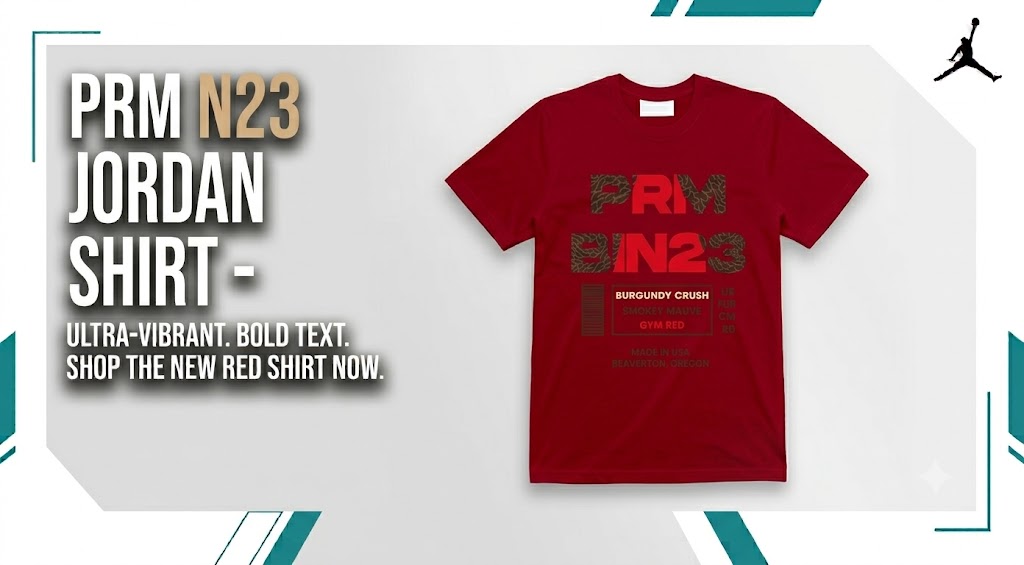 PRM Bin23 Shoebox Label Burgundy Jordan Shirts Red