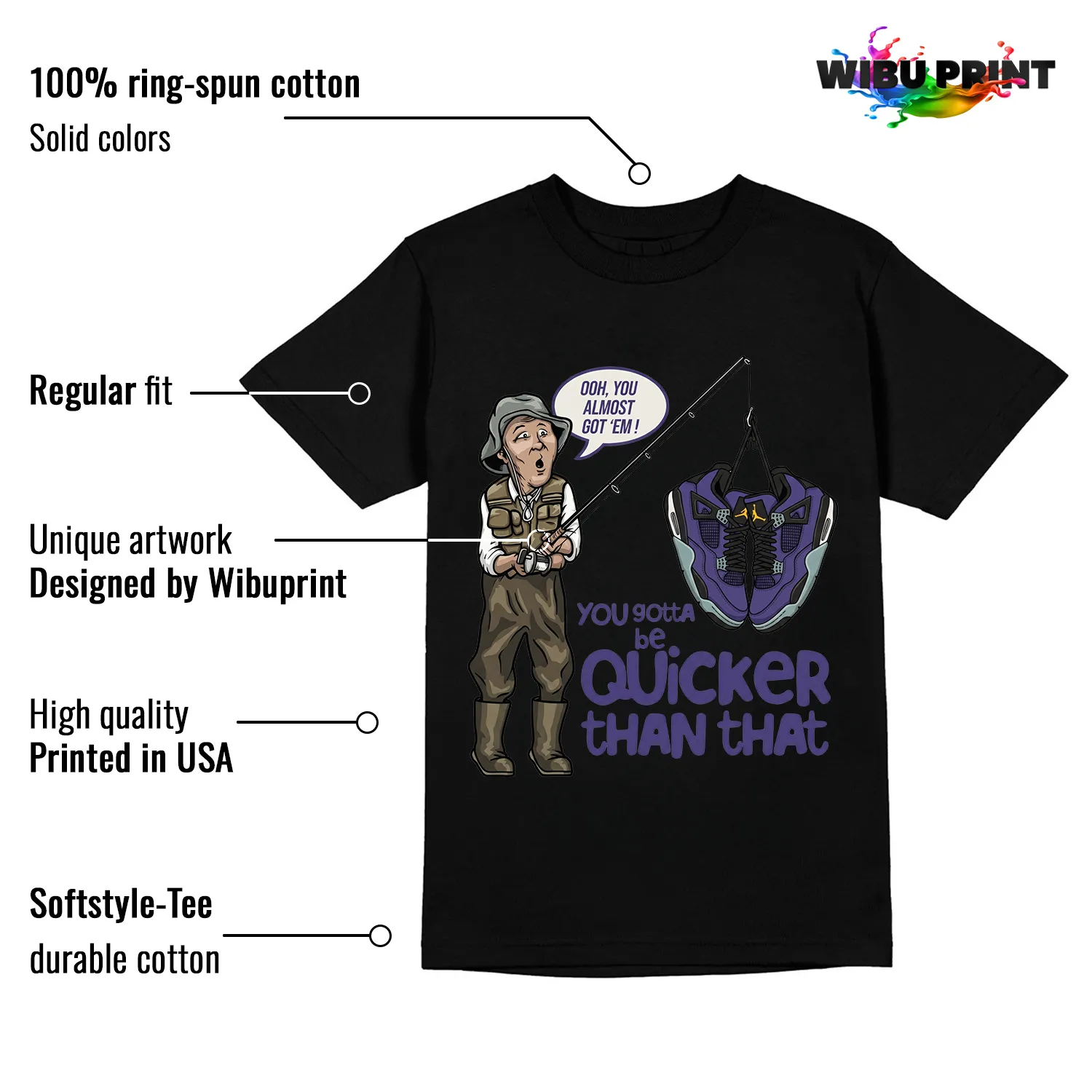 Quicker Than That Tee to Match Jordan 4 Lakers