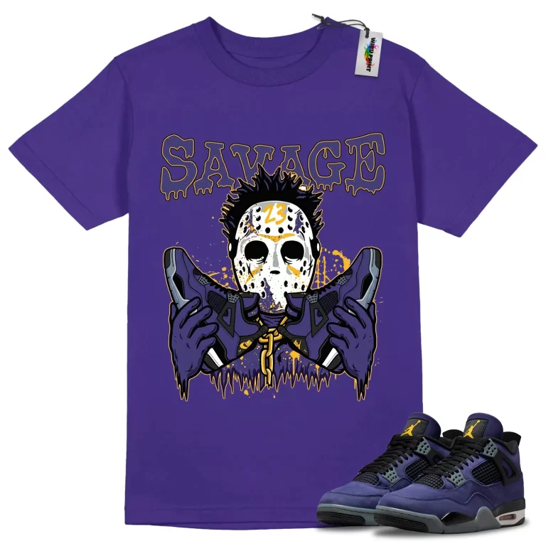 Savage Tee to Match Jordan 4 Lakers-4