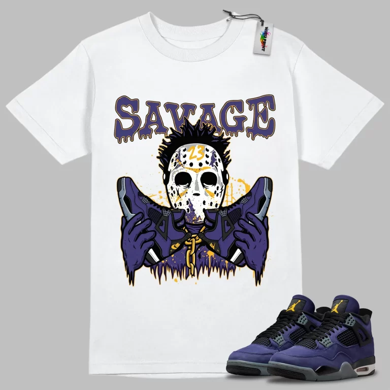 Savage Tee to Match Jordan 4 Lakers-4