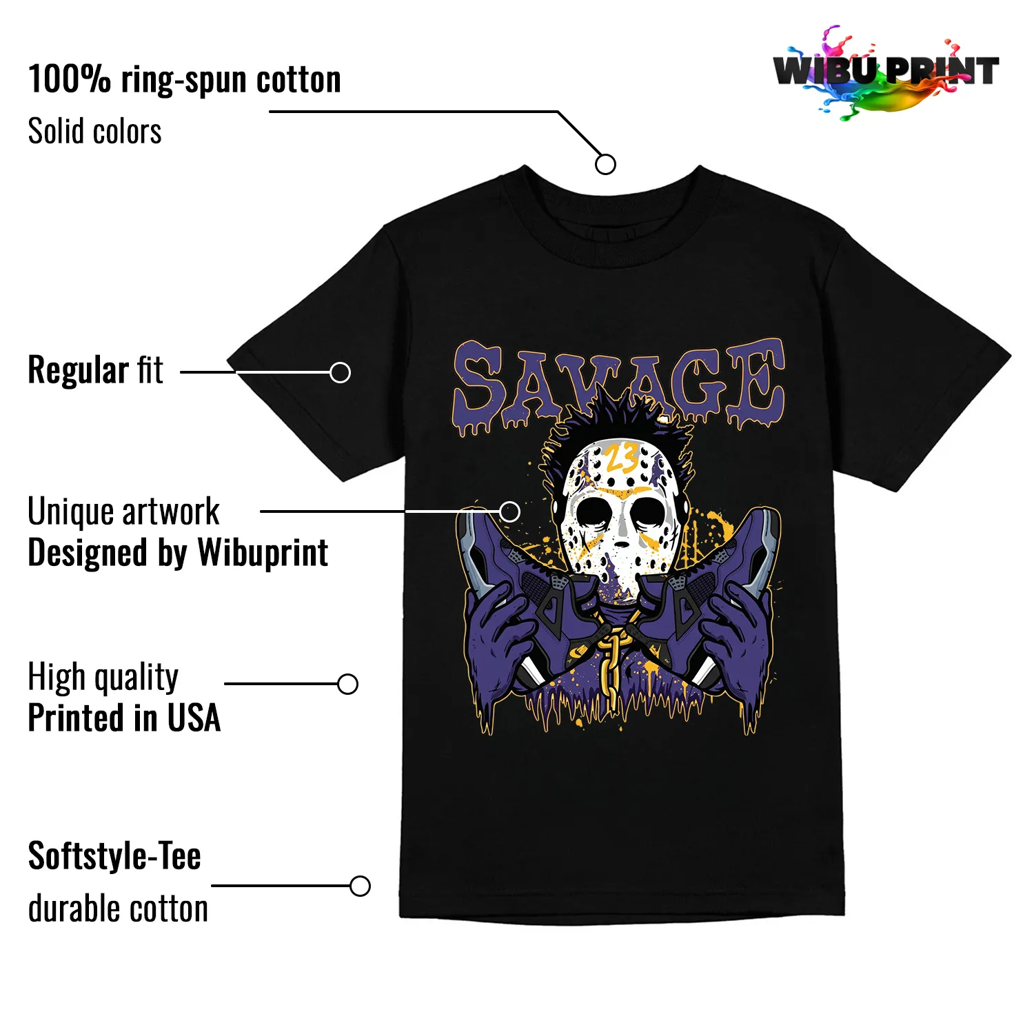 Savage Tee to Match Jordan 4 Lakers-4