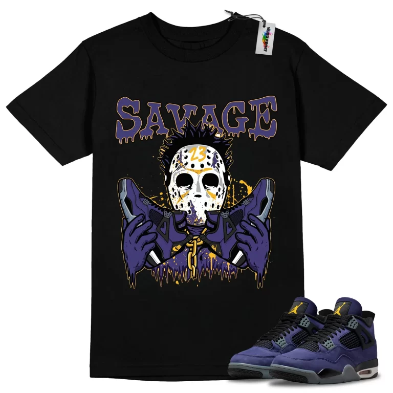 Savage Tee to Match Jordan 4 Lakers-4