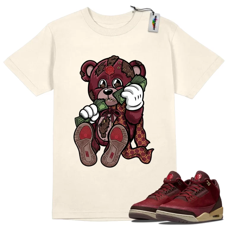 Torn Teddy Bear Tee to Match Jordan 3 Bin 23