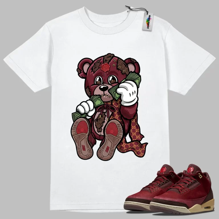 Torn Teddy Bear Tee to Match Jordan 3 Bin 23